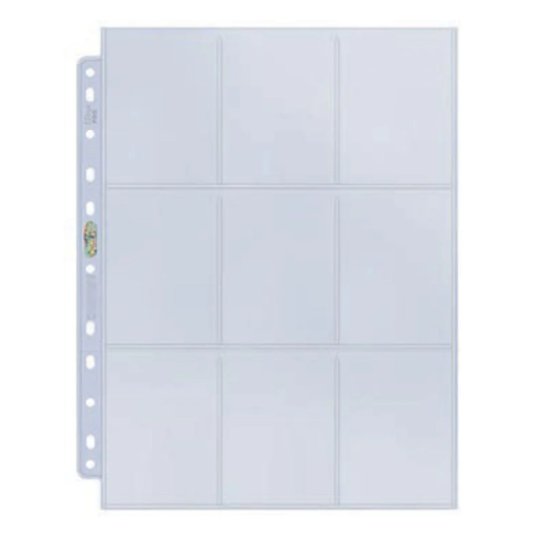 100st Ultra PRO: Silver Page 9-Pocket Plastficka för Standard Kort, (11 hål) - Image 2