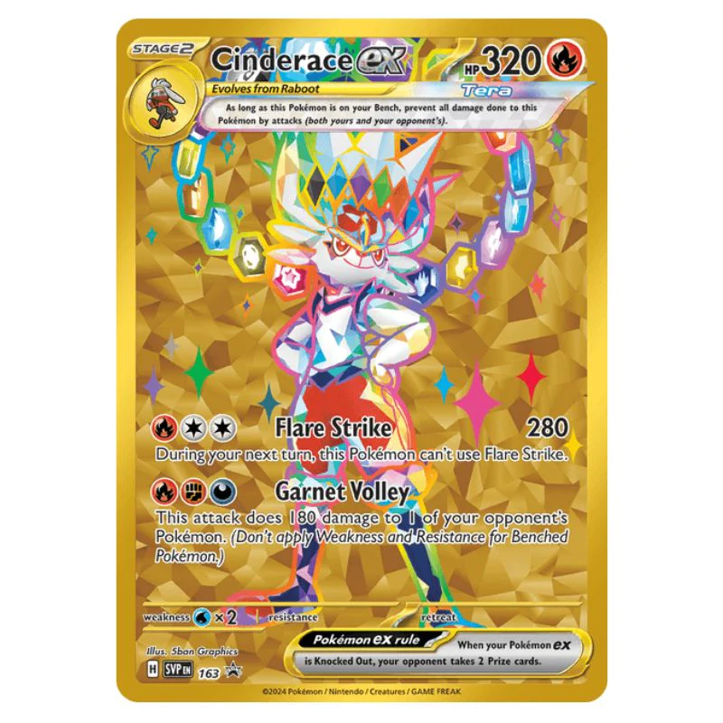 Cinderace ex - SVP163 Black Star Promo